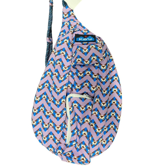 Kavu Handbags - NWT Kavu MINI ROPE Sling Bag Backpack Cotton Canvas Messenger JEWEL CHEVRON Geo